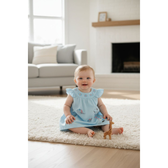 New Baby Girl Dress Set with matching headband underwear size 6 to 9 months - Picture 2 of 3